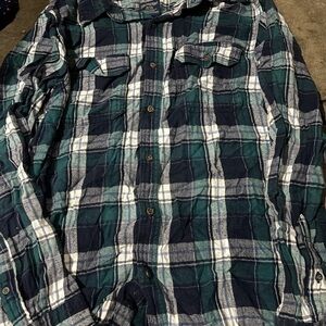 Plaid Green and Blue Men's Shirt